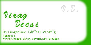 virag decsi business card